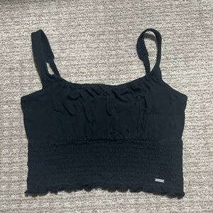 Hollister Black Ruched Crop Top